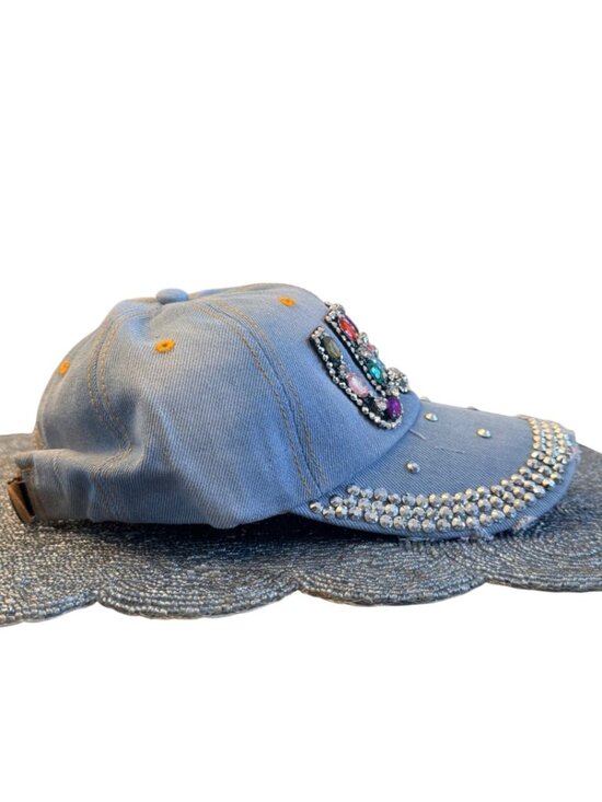 USA Dopamine Rhinestone Baseball Cap Denim Patriotic Glam Hat America 250 Festiv main image 6